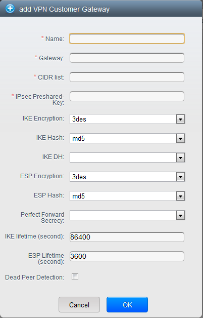 adding a customer gateway.