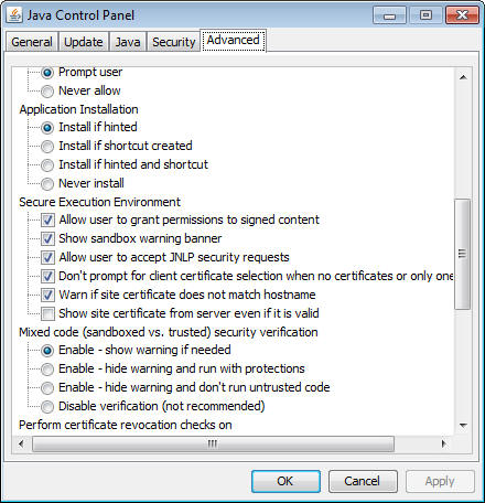 Advanced Network Settings panel, second part