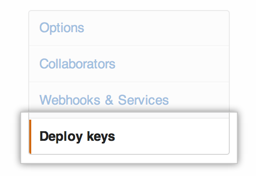 Deploy Keys section